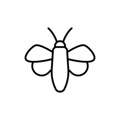 Moth outline icons, minimalist vector illustration ,simple transparent graphic element .Isolated on white background