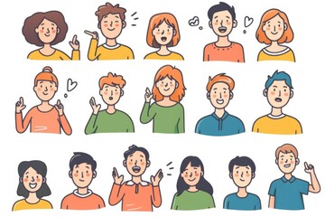 A diverse group of people displaying various emotions, perfect for illustrations and presentations
