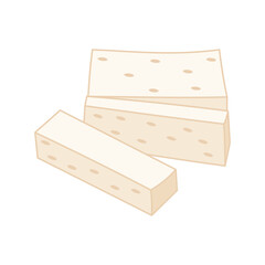 Simple tofu vector illustration in lineal color style