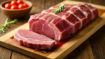 Obraz premium Deliciously marinated meat ready for the grill