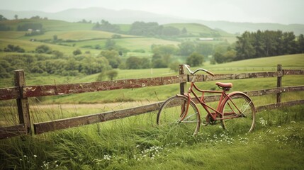 Red Bicycle in the Countryside