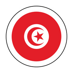 Fototapeta premium A round icon in the colors of the flag of Tunisia. 