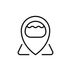 Fototapeta premium Mochi location outline icons, minimalist vector illustration ,simple transparent graphic element .Isolated on white background