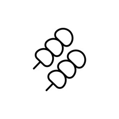 Mochi outline icons, minimalist vector illustration ,simple transparent graphic element .Isolated on white background