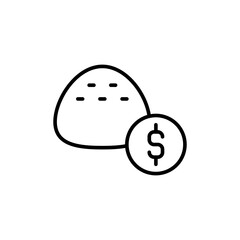 Mochi price outline icons, minimalist vector illustration ,simple transparent graphic element .Isolated on white background