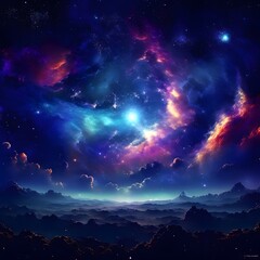 Naklejka premium sky with stars galaxy view