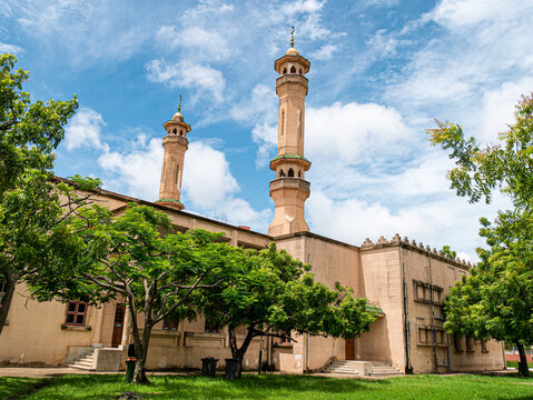 Banjul Central Mosque, Gambia, on a sunny morning - Landscape shot