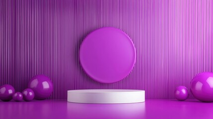 Obraz premium Abstract Purple Podium with Geometric Shapes
