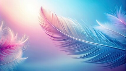 Obraz premium Gradient feather background in blue and pink colors
