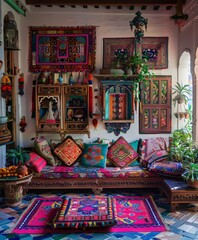 Naklejka premium modern living room boho