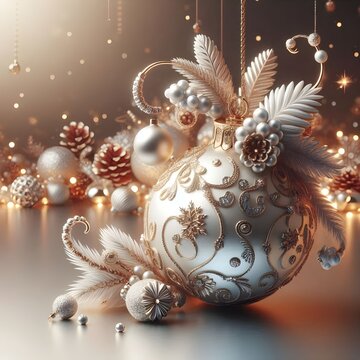 Decorative Christmas Balls with Luxury Patterns  Unique, Creative, and Eye-Catching Festival Celebration Design