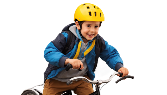 Boy Riding Bicycle