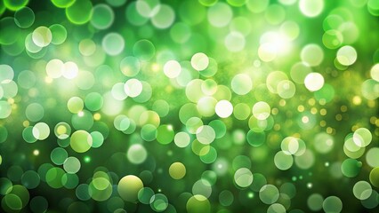 Fototapeta premium green bokeh background with white lights, eye level view