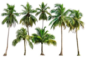 Group of palm trees against a plain white background