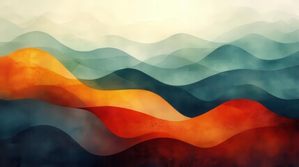 Fototapeta premium organic flowing lines in muted earthy tones create an abstract landscape subtle gradients and textures evoke a sense of natural harmony