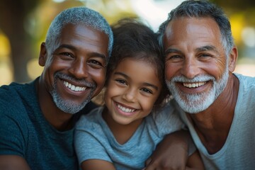 Fototapeta premium Joyful Generations: Grandparents with Happy Granddaughter