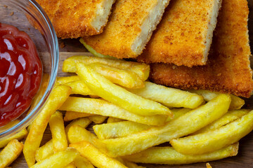 french fries and ketchup
