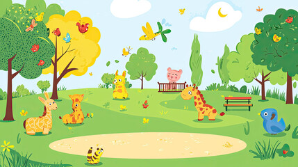 Obraz premium Vector animal background