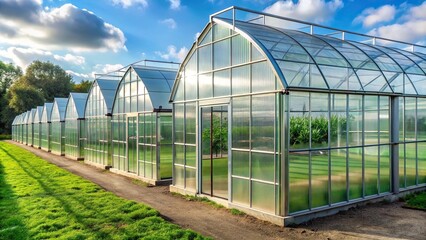 Greenhouse complex with polycarbonate panels