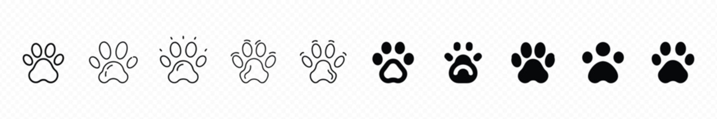 Naklejka premium Cat or dog paw icon. Paw icon. Dog, cat paw icon. Paw icon vector illustration. paw print sign and symbol. dog or cat paw