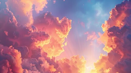 A plane flying high above the clouds as the sun sets in the distance, capturing a moment of serenity and wonder