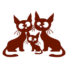 Fototapeta premium 3 Cat Kitten Child Kid Mom Dad Mother Father Family Baby