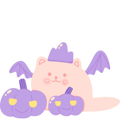 Cute cat in Halloween costumes 