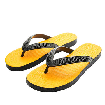 Yellow Flip flops isolated on white background
