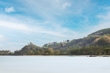 Beautiful Blue Waters and Clear Skies. Stunning Ocean and Sky Under Bright Sunshine.