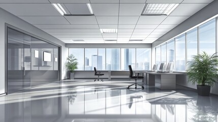 Asset Empty modern office interior. Vector image