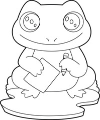 Frog Pupil Paper School Animal Vector Graphic Art Illustration