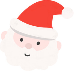 Hand-drawn Christmas Santa Claus Face