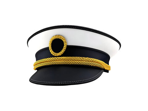 Captain's hat isolated on transparent or white background