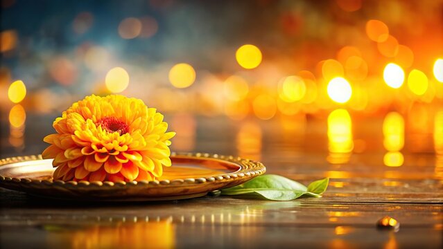 Guru Purnima celebration background with flowers on guru paduka