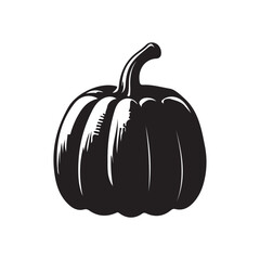 pumpkin silhouette vector design isolated on white background, Autumn pumpkin icon 