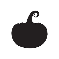 pumpkin silhouette vector design isolated on white background, Autumn pumpkin icon 