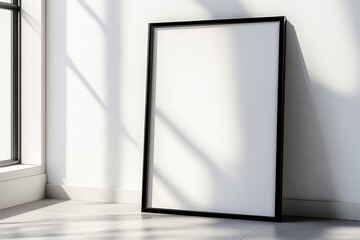 Mock up frame with minimal decor close up in home interior background, 3d render