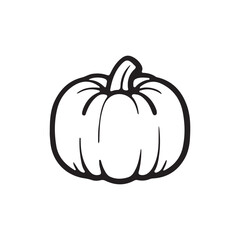 pumpkin silhouette vector design isolated on white background, Autumn pumpkin icon 