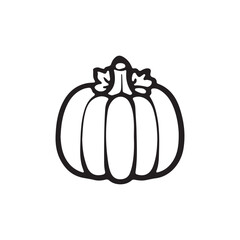 pumpkin silhouette vector design isolated on white background, Autumn pumpkin icon 