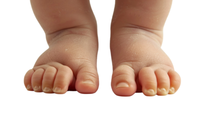 Adorable Baby Feet Isolated on Transparent Background
