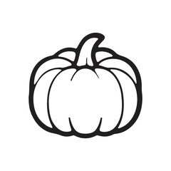 pumpkin silhouette vector design isolated on white background, Autumn pumpkin icon 