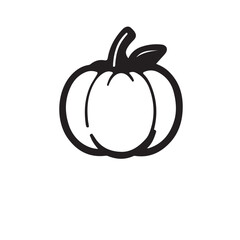 pumpkin silhouette vector design isolated on white background, Autumn pumpkin icon 