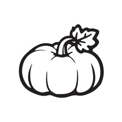 pumpkin silhouette vector design isolated on white background, Autumn pumpkin icon 