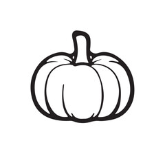 pumpkin silhouette vector design isolated on white background, Autumn pumpkin icon 