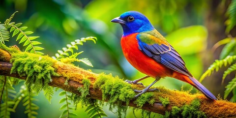 Fototapeta premium In the heart of nature, a majestic Washington State bird perches gracefully on a branch, surrounded by lush