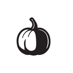 pumpkin silhouette vector design isolated on white background, Autumn pumpkin icon 