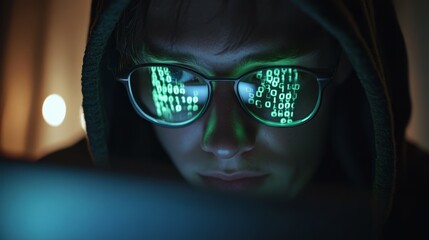 Hacker Analyzing Code