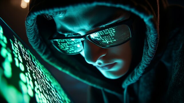 Cyber Enthusiast Analyzing Data