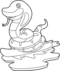 Snake Snowboard Winter sports Animal Vector Graphic Art Illustration