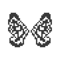 Fototapeta premium cute monochrome butterfly wings pixel art